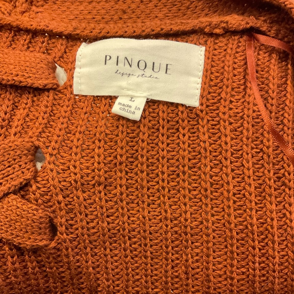 Chic Rust Open-Front Cardigan - Picture 2 of 8